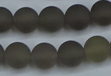 CAG9314 15.5 inches 12mm round matte grey agate beads wholesale