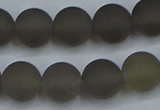 CAG9315 15.5 inches 14mm round matte grey agate beads wholesale