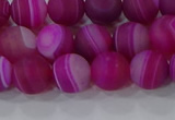 CAG9327 15.5 inches 8mm round matte line agate beads wholesale