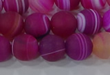 CAG9328 15.5 inches 10mm round matte line agate beads wholesale