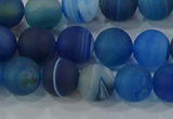 CAG9332 15.5 inches 8mm round matte line agate beads wholesale