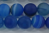 CAG9334 15.5 inches 12mm round matte line agate beads wholesale