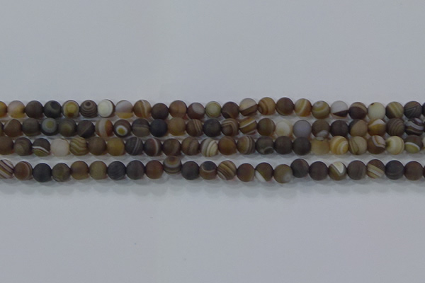 CAG9337 15.5 inches 6mm round matte line agate beads wholesale