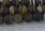 CAG9338 15.5 inches 8mm round matte line agate beads wholesale