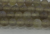 CAG9343 15.5 inches 6mm round matte grey agate beads wholesale