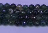 CAG9360 15.5 inches 4mm faceted round moss agate beads wholesale