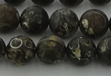 CAG9384 15.5 inches 12mm round matte turritella agate beads