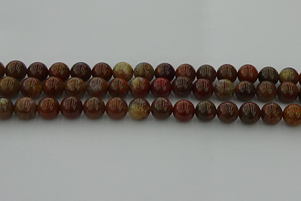 CAG9393 15.5 inches 10mm round red moss agate beads wholesale