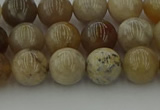 CAG9402 15.5 inches 8mm round ocean fossil agate beads wholesale