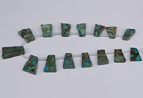 CAG9415 Top drilled 18*25mm - 22*32mm trapezoid ocean agate beads