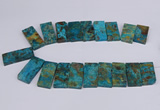 CAG9417 Top drilled 20*35mm - 20*45mm rectangle ocean agate beads