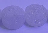 CAG9433 7.5 inches 20mm coin white plated druzy agate beads