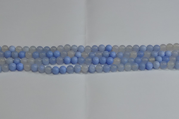 CAG9445 15.5 inches 4mm round blue agate beads wholesale