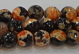 CAG9457 15.5 inches 8mm faceted round fire crackle agate beads