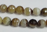 CAG946 16 inches 10mm faceted round madagascar agate gemstone beads