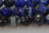 CAG9462 15.5 inches 8mm faceted round fire crackle agate beads