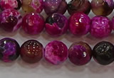 CAG9467 15.5 inches 8mm faceted round fire crackle agate beads