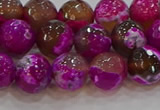 CAG9468 15.5 inches 10mm faceted round fire crackle agate beads