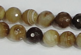 CAG947 16 inches 12mm faceted round madagascar agate gemstone beads