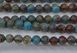 CAG9470 15.5 inches 3mm round blue crazy lace agate beads