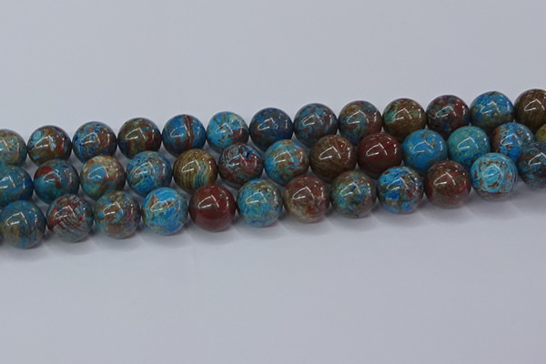 CAG9476 15.5 inches 14mm round blue crazy lace agate beads