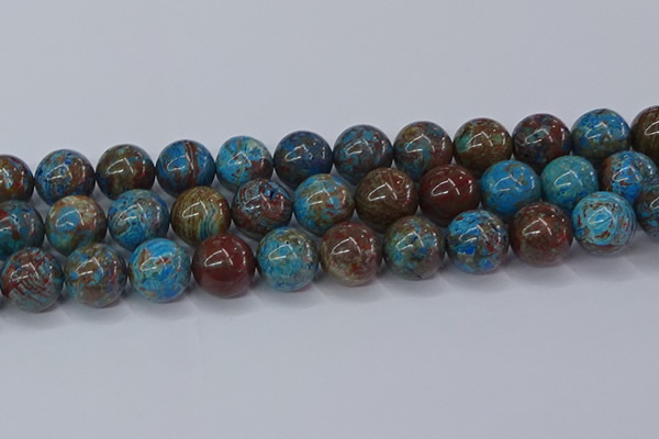 CAG9477 15.5 inches 16mm round blue crazy lace agate beads