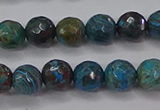 CAG9481 15.5 inches 6mm faceted round blue crazy lace agate beads