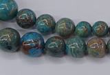 CAG9490 15.5 inches 6mm - 16mm round blue crazy lace agate beads