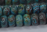 CAG9501 15.5 inches 6*10mm rondelle blue crazy lace agate beads