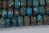 CAG9504 15.5 inches 5*8mm faceted rondelle blue crazy lace agate beads