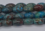 CAG9510 15.5 inches 5*8mm rice blue crazy lace agate beads