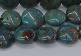 CAG9514 15.5 inches 12mm flat round blue crazy lace agate beads