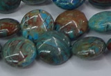 CAG9515 15.5 inches 14mm flat round blue crazy lace agate beads