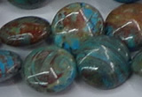 CAG9517 15.5 inches 18mm flat round blue crazy lace agate beads