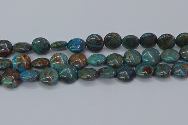 CAG9517 15.5 inches 18mm flat round blue crazy lace agate beads