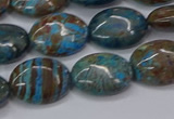 CAG9521 15.5 inches 12*16mm oval blue crazy lace agate beads