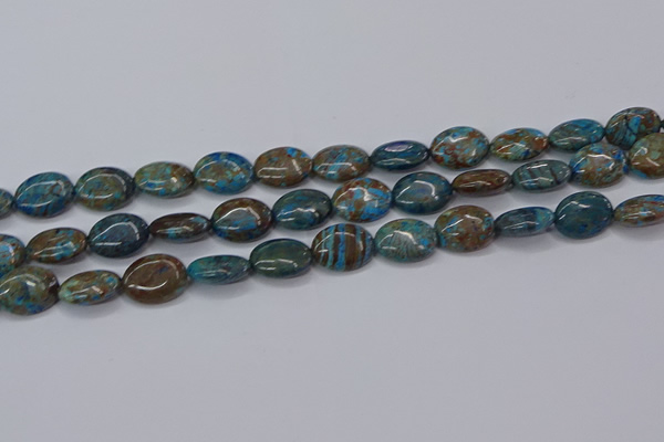 CAG9521 15.5 inches 12*16mm oval blue crazy lace agate beads