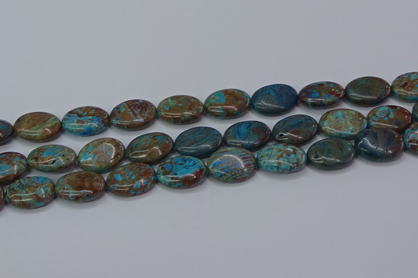 CAG9523 15.5 inches 15*20mm oval blue crazy lace agate beads