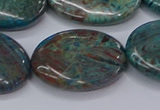 CAG9524 15.5 inches 18*25mm oval blue crazy lace agate beads