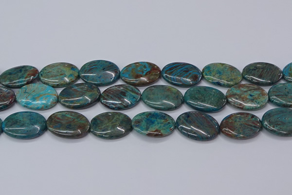 CAG9525 15.5 inches 22*30mm oval blue crazy lace agate beads