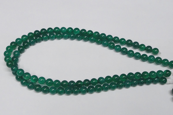 CAG954 15.5 inches 8mm round green agate gemstone beads wholesale