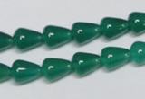 CAG956 15.5 inches 8*10mm teardrpop green agate gemstone beads