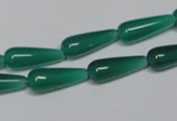 CAG957 15.5 inches 6*16mm teardrpop green agate gemstone beads