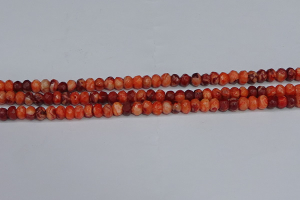 CAG9571 15.5 inches 4*6mm faceted rondelle crazy lace agate beads