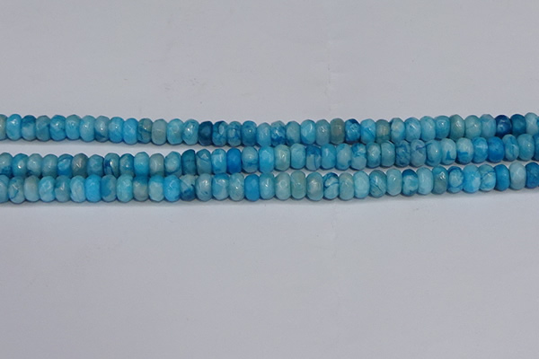 CAG9577 15.5 inches 4*6mm faceted rondelle crazy lace agate beads