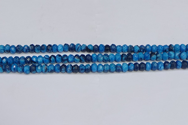 CAG9578 15.5 inches 4*6mm faceted rondelle crazy lace agate beads