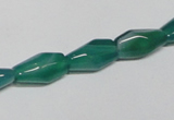 CAG958 15.5 inches 8*14mm faceted rice green agate gemstone beads