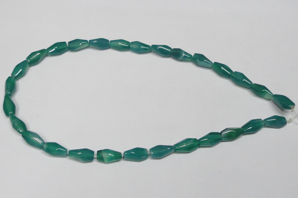 CAG958 15.5 inches 8*14mm faceted rice green agate gemstone beads