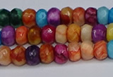 CAG9584 15.5 inches 4*6mm faceted rondelle crazy lace agate beads