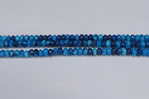 CAG9593 15.5 inches 5*8mm faceted rondelle crazy lace agate beads